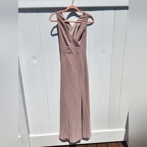 Simple Prom/Bridesmaid Dress | Tan Size 14 | After Six Style 1513